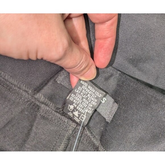 Vintage Express Pants 7/8 Black Embellished Waist Flared Leg Zipper Front Y2K - Picture 7 of 7